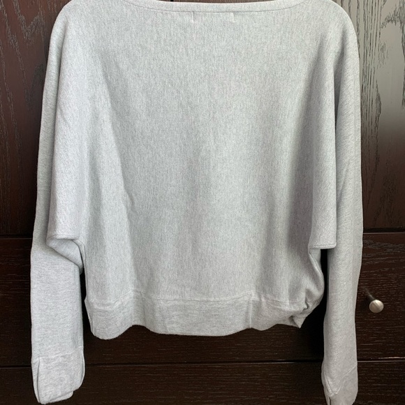 NWT Zara Knit Cropped Sweatshirt, Gray, Size Small - Picture 2 of 6